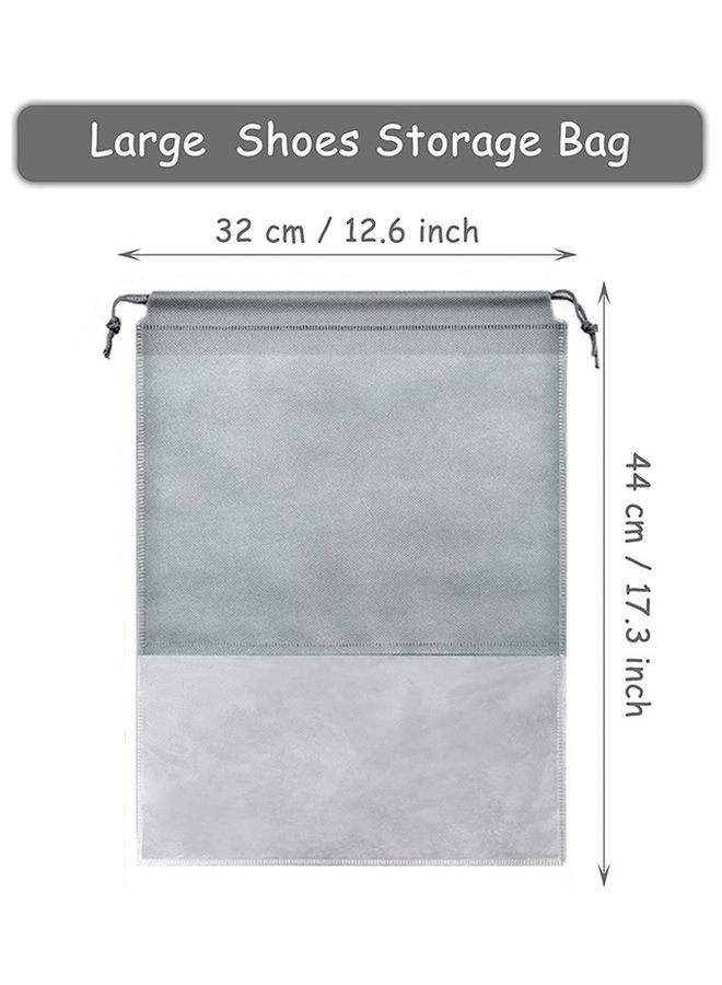 15-Piece Non-Woven Dust Proof Travel Shoe Bags Fabric Grey 32x44cm - Image 2