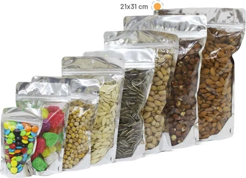 Ambalaj Pazarı Transparent Metalized Doypack 21X31 cm - 100 PIECES