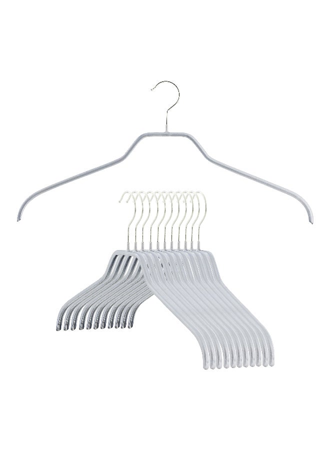 موا 03222 15 001 سيلويت شمّاعة للملابس بخطاف عريض موفرة للمساحة فضي 8.75 × 0.3 × 17 بوصة - Image 1