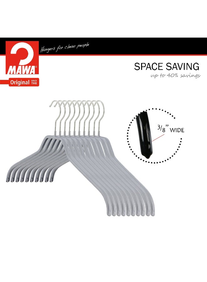 موا 03222 15 001 سيلويت شمّاعة للملابس بخطاف عريض موفرة للمساحة فضي 8.75 × 0.3 × 17 بوصة - Image 3