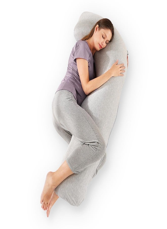 Zomee Comfort Pregnancy Pillow - J Shaped Maternity Pillow for Side Sleeping & Nursing Cozy Support for Neck,Head, Back and Belly, Includes Soft Cover - Image 1