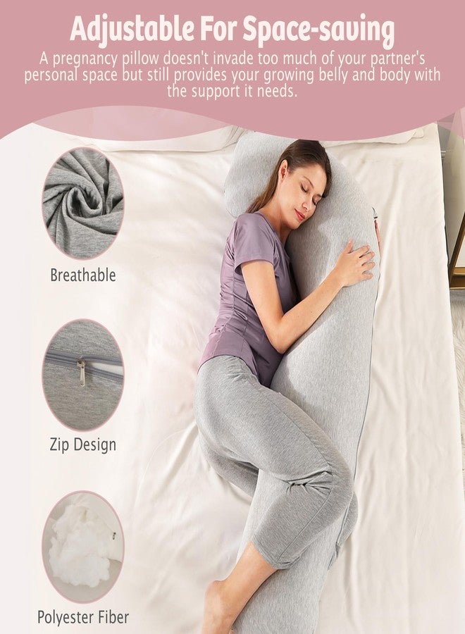 Zomee Comfort Pregnancy Pillow - J Shaped Maternity Pillow for Side Sleeping & Nursing Cozy Support for Neck,Head, Back and Belly, Includes Soft Cover - Image 4