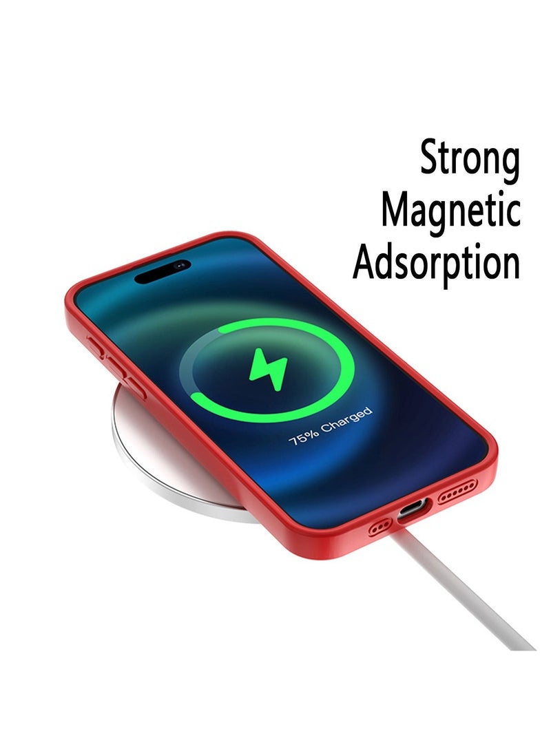 X-level iPhone 15 Pro Silicone Case Cover [Compatible with MagSafe][Build-in Kickstand] Magnetic Stand Comfortable Touch Slim Soft Edge Anti-Fingerprint Camera len Protector Protection Back Cover - Image 5