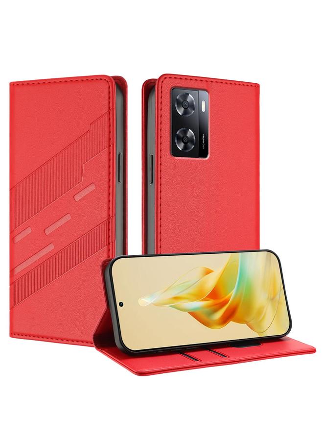 S-TOP Case For OPPO A57 4G Embossed Multi-functional Wallet Retro Leather Phone Case - Image 1