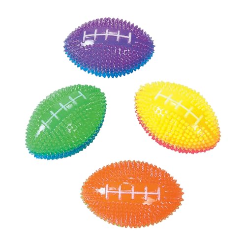 Fun Express Light Up Mini Footballs Bulk Set of 12 Glow in Dark Rubber Football Toys for Kids Ages 612 for Boys 810 Year Old Outdoor Games Sports Party Favors - Image 1