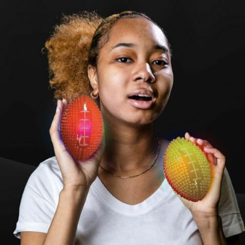 Fun Express Light Up Mini Footballs Bulk Set of 12 Glow in Dark Rubber Football Toys for Kids Ages 612 for Boys 810 Year Old Outdoor Games Sports Party Favors - Image 5