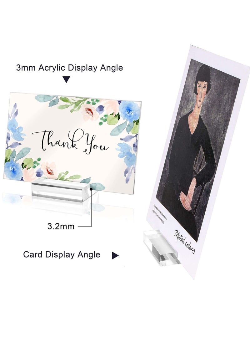CSIRO 10 Pieces Acrylic Stand Transparent Place Card Holder 50*30*10 MM Table Number Display Stand with Card Slot Sign Stand Business Card Display Stand Suitable for Dining Table Wedding Event Office Meetin  - Image 3