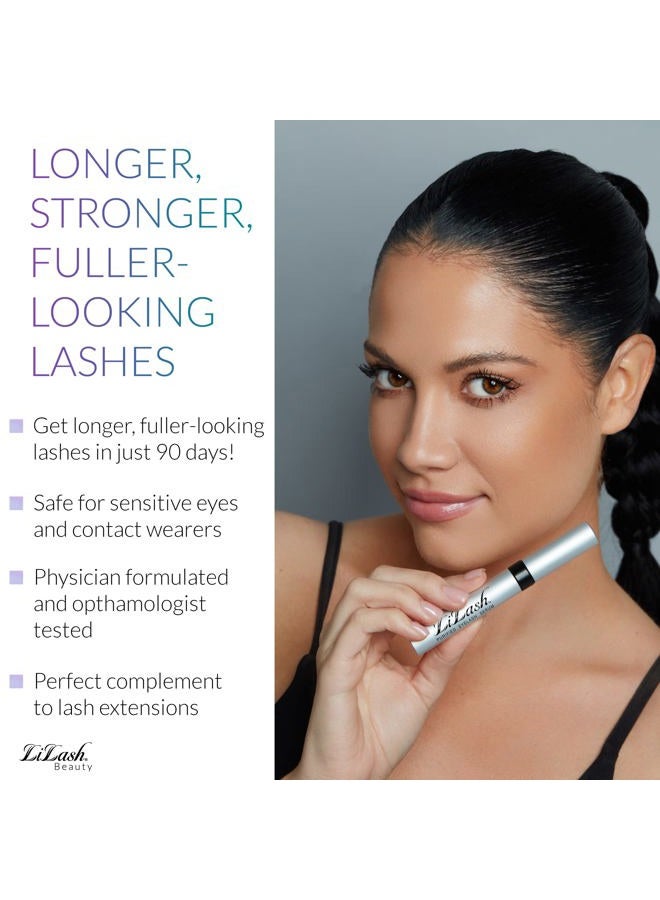 LiLash Purified Eyelash Physician-Formulated Serum for Fuller & Longer Looking Eyelashes | Natural Eyelash Enhancer Safe for Sensitive Eyes & Contact Lens Wearers | 90-Day Supply (2mL) - Image 2