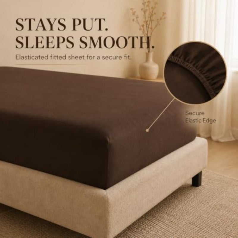 King Size Duvet Cover Set - 6 Pcs 220x240cm Reversible Soft Microfiber Duvet Cover, Fitted Sheet and 4 Pillowcases Wrinkle-Free, Easy Care Made in UAE - Image 5