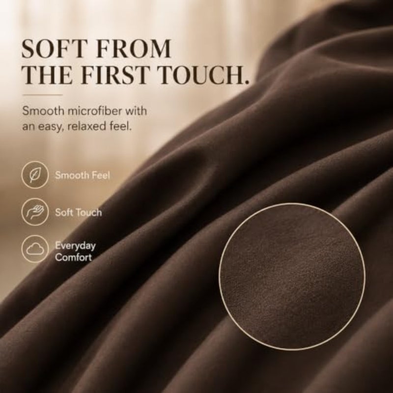 King Size Duvet Cover Set - 6 Pcs 220x240cm Reversible Soft Microfiber Duvet Cover, Fitted Sheet and 4 Pillowcases Wrinkle-Free, Easy Care Made in UAE - Image 4