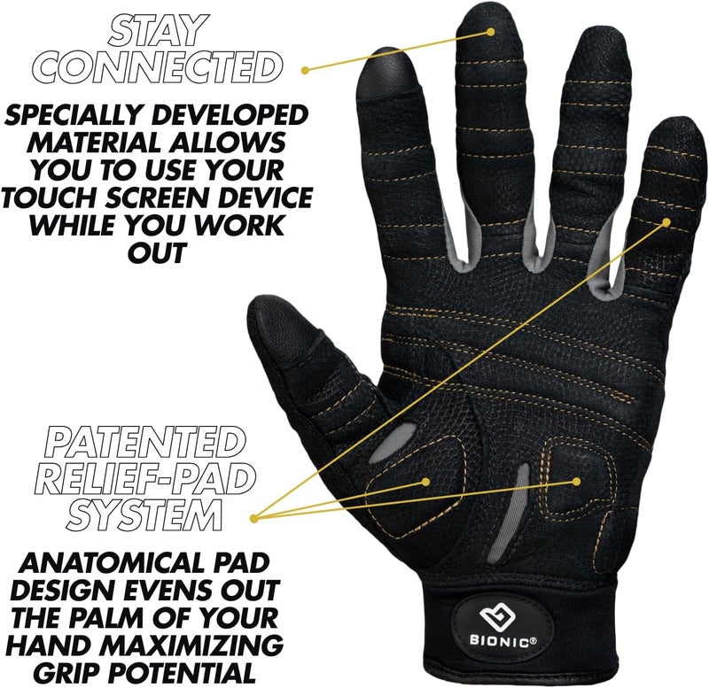 Bionic Men's Beastmode Full Finger Gym Workout Gloves - Image 3