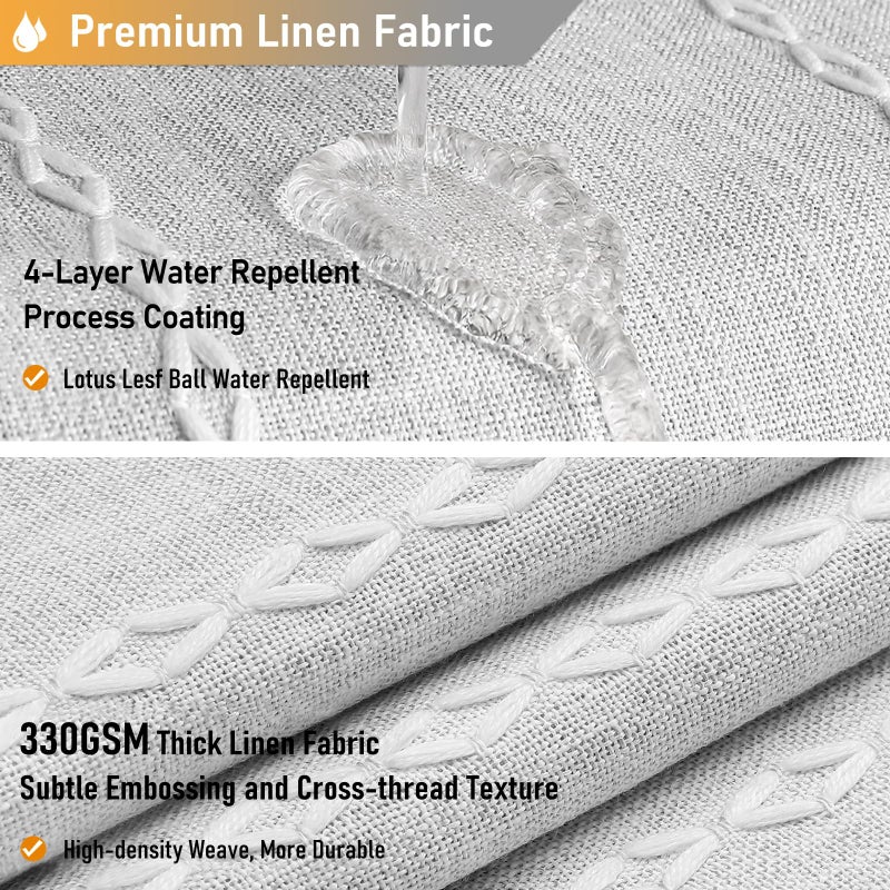 BTTN Boho Farmhouse Shower Curtain - Linen Rustic Heavy Duty Striped Fabric Shower Curtain Set with Tassel, Bohemian Vintage Country Cloth Shower Curtains for Bathroomï¼ŒGreyï¼Œ72" W x 84" L (Pack of 1) - Image 4