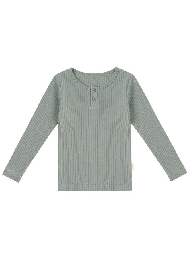 Happyology Uk Kids Four-season Ribbed Cotton Soft Top Silky Sleepwear Skin-friendly Underwear - Image 1