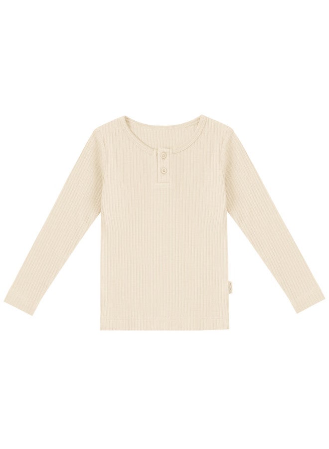 Happyology Uk Kids Four-season Ribbed Cotton Soft Top Silky Sleepwear Skin-friendly Underwear - Image 5