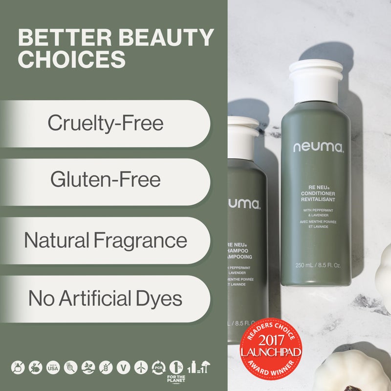 Neuma Re Neu Conditioner 8.5 Fl. Oz. Revitalizing Conditioner Sulfate Free Paraben Free, Peppermint & Vanilla Scent - Image 3