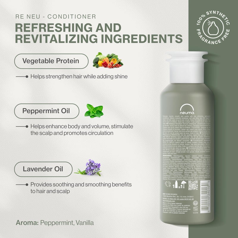 Neuma Re Neu Conditioner 8.5 Fl. Oz. Revitalizing Conditioner Sulfate Free Paraben Free, Peppermint & Vanilla Scent - Image 2