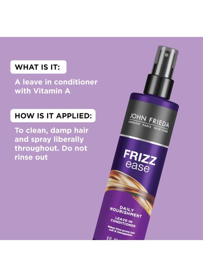 John Frieda John Frieda Frizz Ease Daily Nourishment Leave-In Conditioner, Detangles Frizzy, Damaged Hair, Reduces Breakage, Protects Against Heat, with Vitamins A, C, E & Green Tea Extract, 8 Oz, Pack of 2 - Image 3