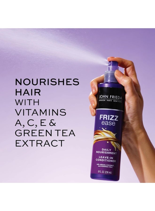 John Frieda John Frieda Frizz Ease Daily Nourishment Leave-In Conditioner, Detangles Frizzy, Damaged Hair, Reduces Breakage, Protects Against Heat, with Vitamins A, C, E & Green Tea Extract, 8 Oz, Pack of 2 - Image 2