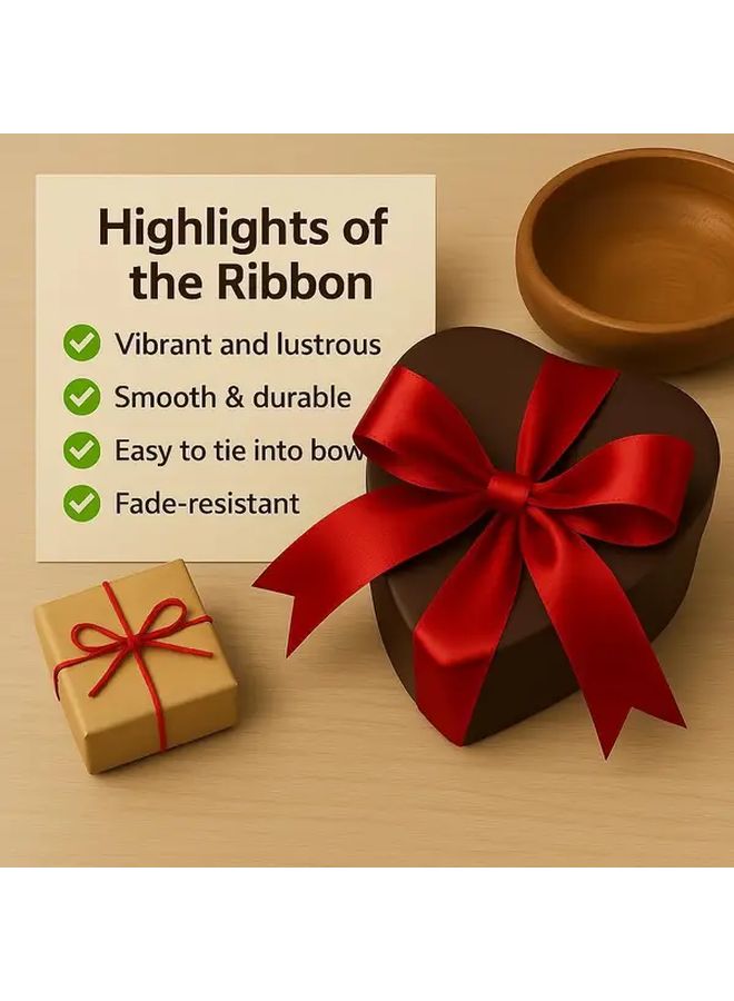 Red Satin Ribbon 1 Inch x 22 Yards For Gift Wrapping Crafts Decor - Image 4