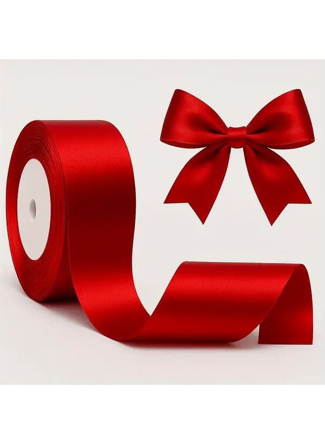 Red Satin Ribbon 1 Inch x 22 Yards For Gift Wrapping Crafts Decor - Image 2