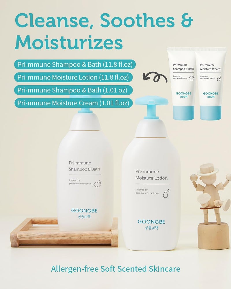 goongbe Baby Skin Care Gift Set - Korean Baby Skincare & Bath Time Essentials - Shampoo & Bath, Moisutre Lotion, Cream - Hydrating & Nourishing, 4 Items - Image 3