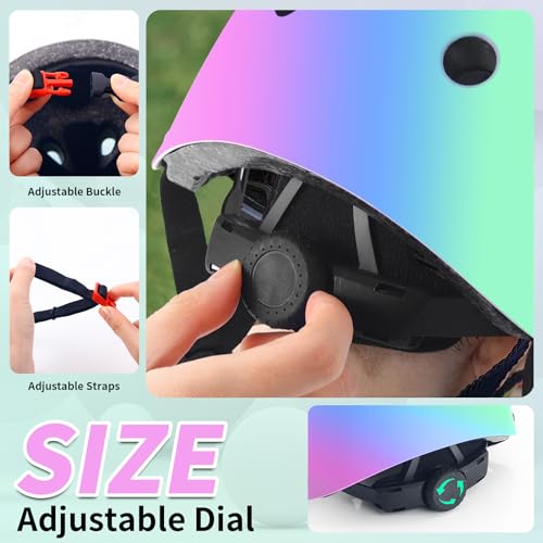 JIFAR Kids Helmet and Pads Set for Skateboard & Bike - Adjustable Toddler Safety Gear with Cool Color Gradient for Boys Girls 3-5-8-14 Years Old, for Scooter, Rollerblading, Longboard - Image 5
