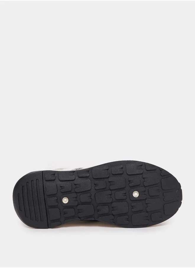 Styli Knit Mesh Upper Lace Up Sneakers