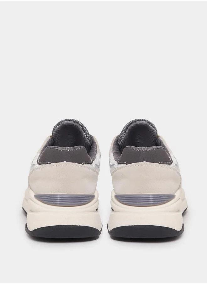 Styli Knit Mesh Upper Lace Up Sneakers