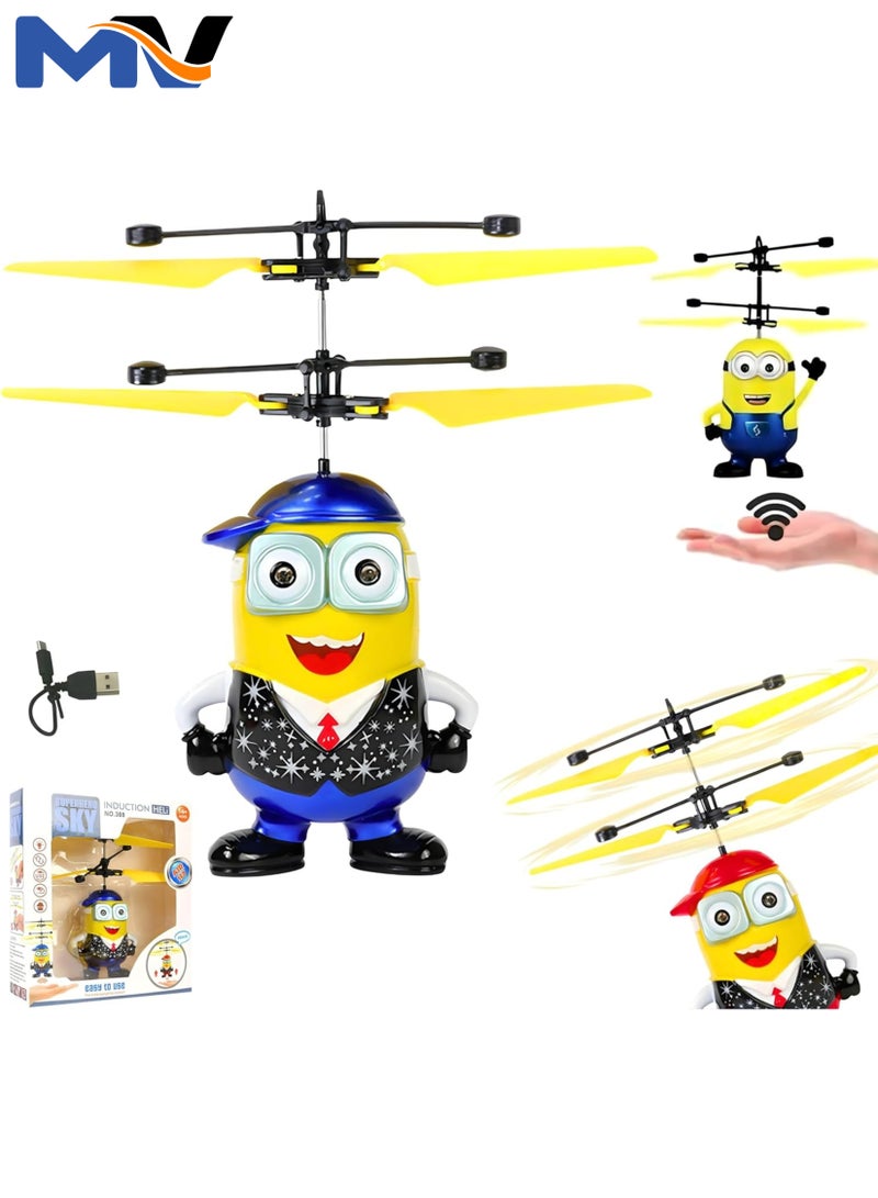 MAGIC VAULT Cartoon Aircraft - Hand Control Flying Helicopter Toy - Mini Smart Flying Man Helicopter With LED Light For Kids Outdoor Indoor, Parties, New Year's Birthday Gifts - Image 1