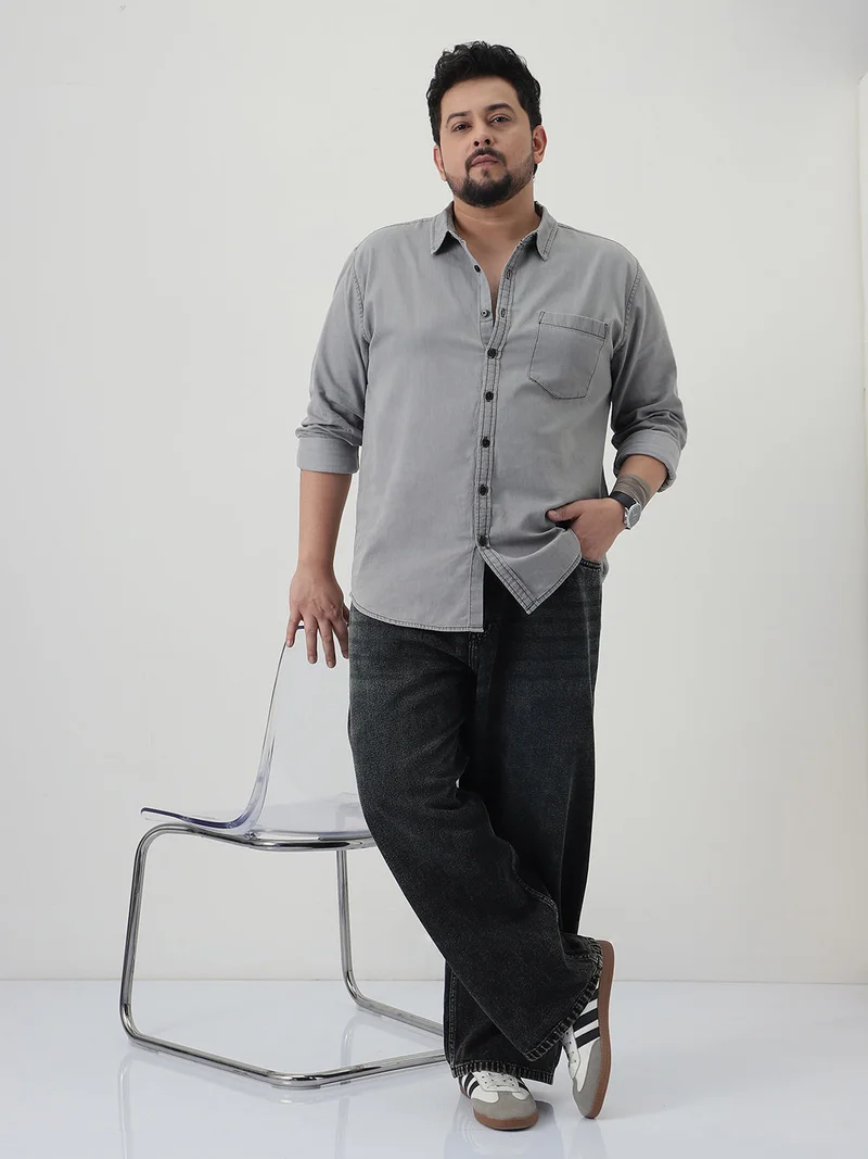 Urbano Fashion  Urbano Plus Men's Black Loose Baggy Fit Heavy Washed Jeans Non-Stretchable  | Best Price UAE