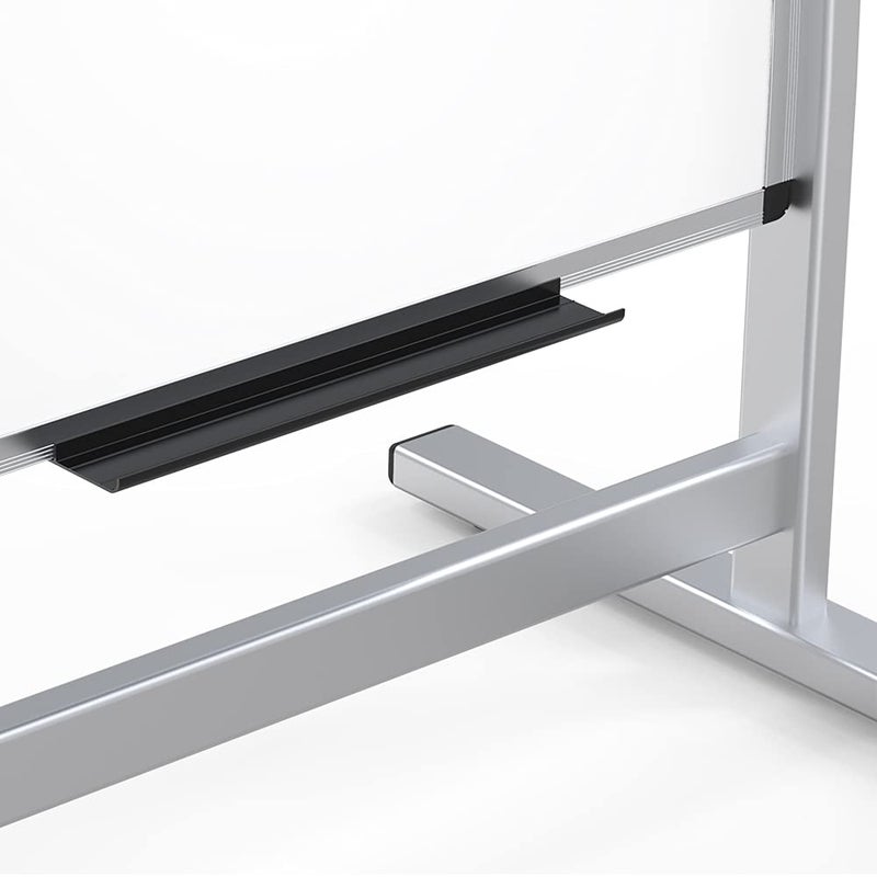 VIZ-PRO لوحة بيضاء مغناطيسية مزدوجة الجوانب من VIZ-PRO، 48 × 24 بوصة، إطار وقاعدة من الألمنيوم - Image 5