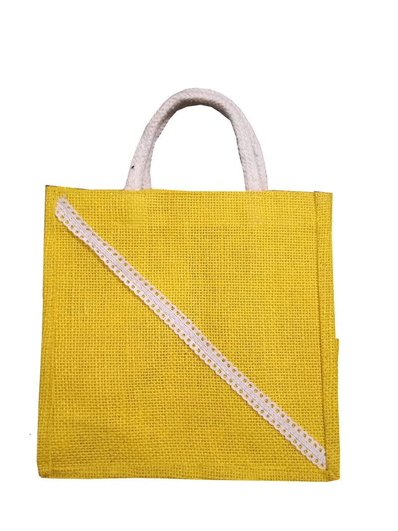 Handmakers Multicolor Jute Gift Bags for diwali Sweet | Gifts Bags | Wedding gift Bags | Gift bags for Corporate gifting | Jute Gift Box | Pack of 3 (8X6X8 inch) - Image 3