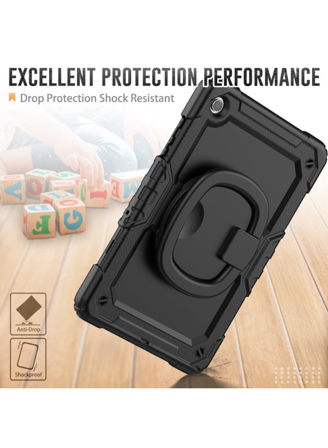 Kids Case for Samsung Galaxy Tab S10 FE 10.9 inch 2025, 360° Rotatable Stand Folding Handle Grip Heavy Duty Full-Body Shockproof Silicone Cover - Image 3