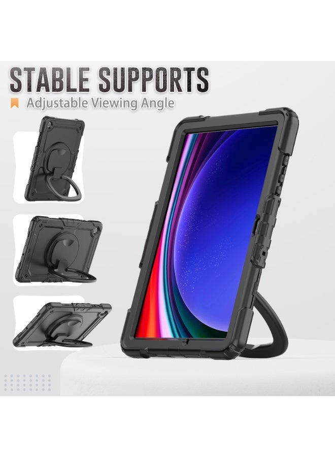 Kids Case for Samsung Galaxy Tab S10 FE 10.9 inch 2025, 360° Rotatable Stand Folding Handle Grip Heavy Duty Full-Body Shockproof Silicone Cover - Image 4