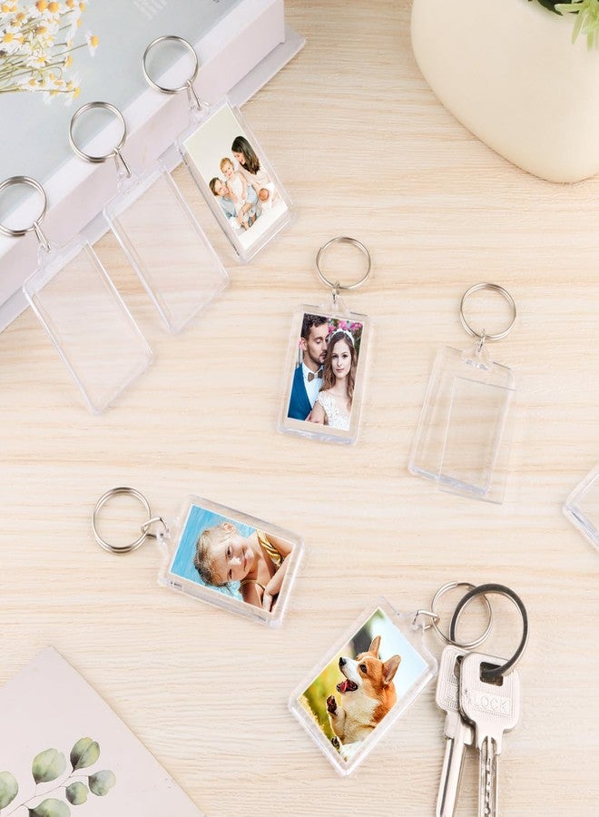 USRommaner 150 PCS Blank Photo Insert Keychains,Translucent Acrylic with Split Key Rings for Double-Sided Photos,Small Pendant Picture Frames for Family, Friends,DIY Gifts & Craft(Fit 1.1 × 1.8inch Pic） - Image 5