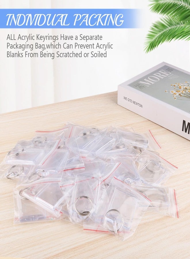 USRommaner 150 PCS Blank Photo Insert Keychains,Translucent Acrylic with Split Key Rings for Double-Sided Photos,Small Pendant Picture Frames for Family, Friends,DIY Gifts & Craft(Fit 1.1 × 1.8inch Pic） - Image 4