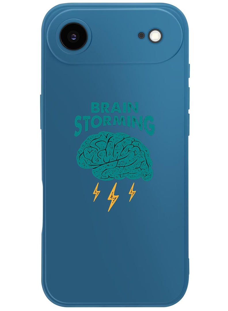 Theodor Protective Slim Fit Case Liquid Silicone Cover with Full Body Protection Anti-Scratch Shockproof Case For Apple iPhone 17 Air (Blue) Brain Stroming - Image 1