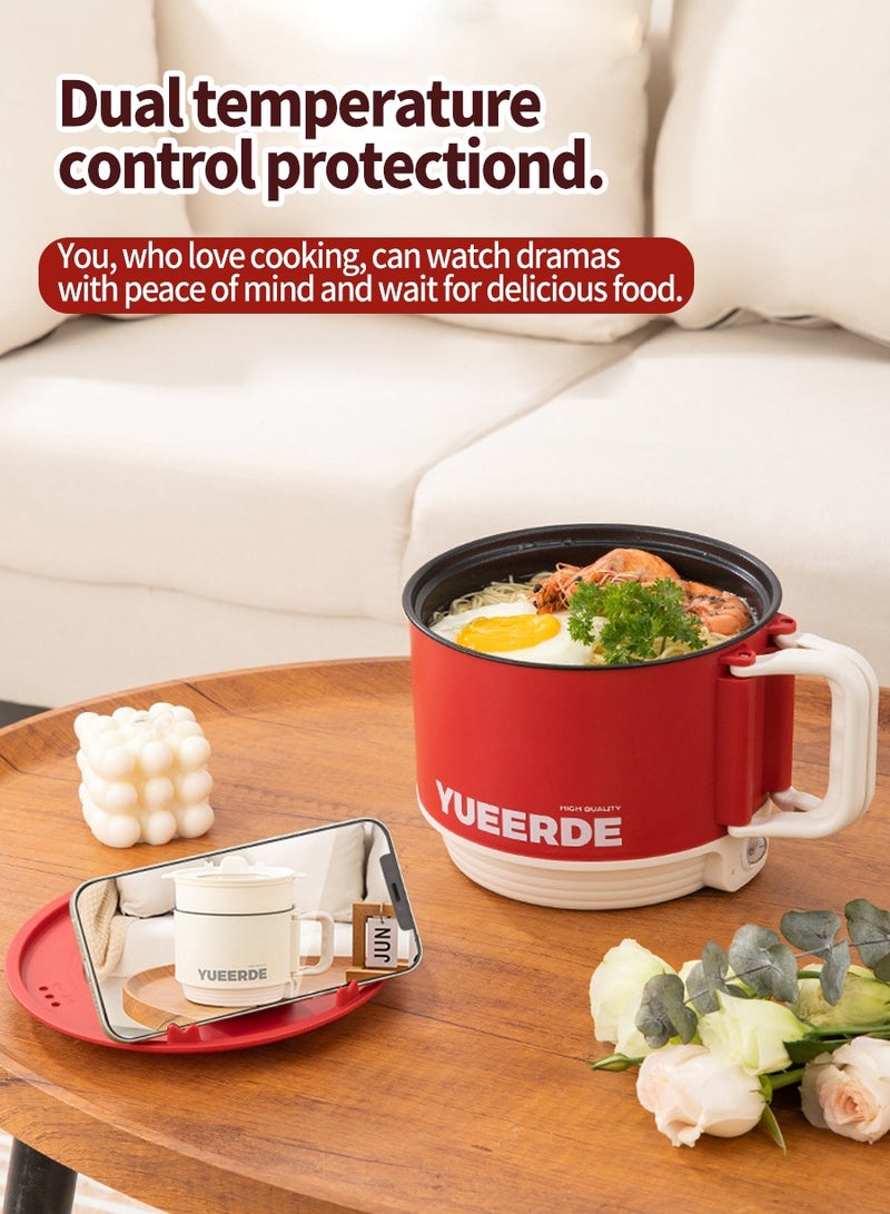 Mini Multifunctional Rice Cooker,Foldable Handle,Portable Cooking Pot Non-Stick Cooker Multifunctional Rice Cooker Electric Hot Pot Home Office Outdoor Use - Image 2