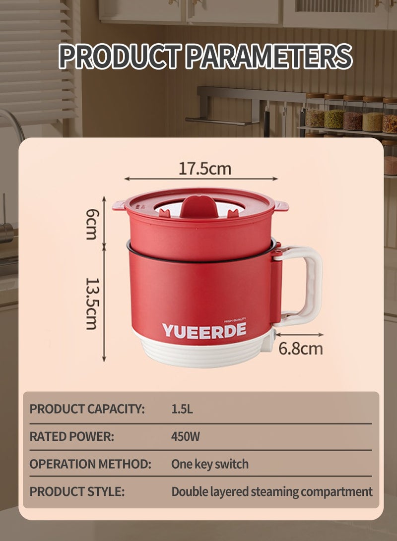 Mini Multifunctional Rice Cooker,Foldable Handle,Portable Cooking Pot Non-Stick Cooker Multifunctional Rice Cooker Electric Hot Pot Home Office Outdoor Use - Image 3