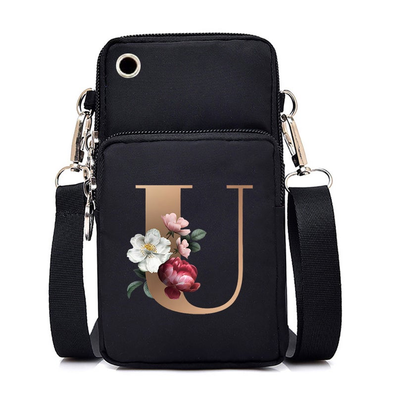 2024 26 Letter Printing Coin Purse Mobile Phone Bag To Make Light Carrying Multifunctional Messenger Bag - Image 1