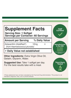 Double Wood Supplements Astaxanthin Astareal Max Strength 12 mg per Softgel 60 softgels  - Image 2