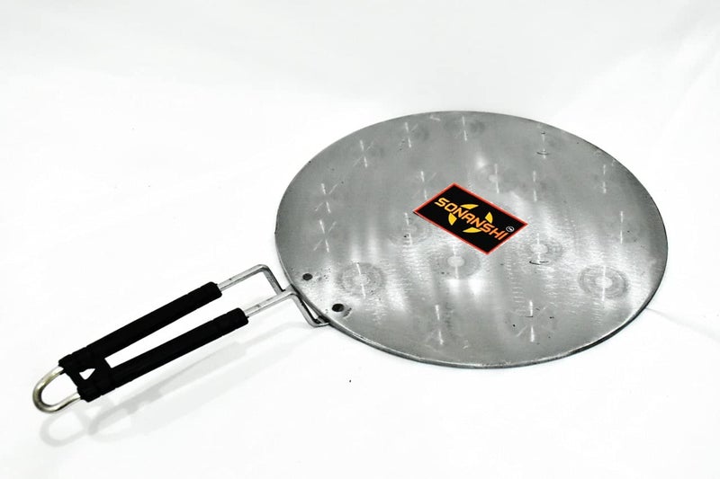 Sonanshi Sonanshi Silver Dosa Tawa Pure Iron with Handle 12 inch Width Especially Designed for Dosa/Uttpam/South Indian Dishes  - Image 3
