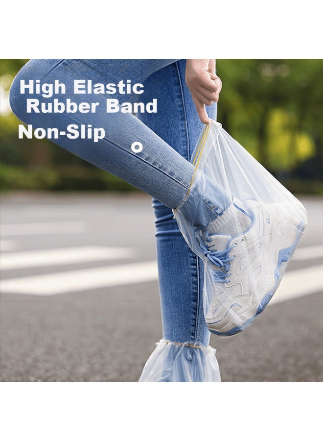 Bwnk Disposable Waterproof Non-slip Thickened Durable Outdoor Portable Transparent Short Rain Shoe Covers 10 Pairs - Image 5