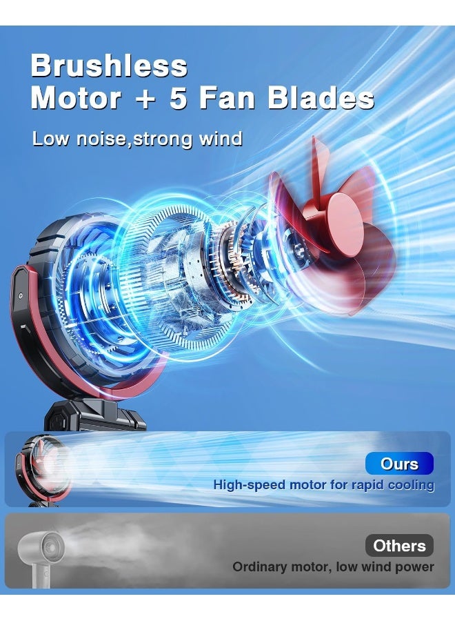 xuenair Battery Powered Clip On Fan for Car Visor Back Seat Roof Handles, Portable Car Fan Rechargeable for SUV Van RV Pickup Truck Camping Desk Bed Stroller Baby Crib, Quiet 360 Rotation - Image 5