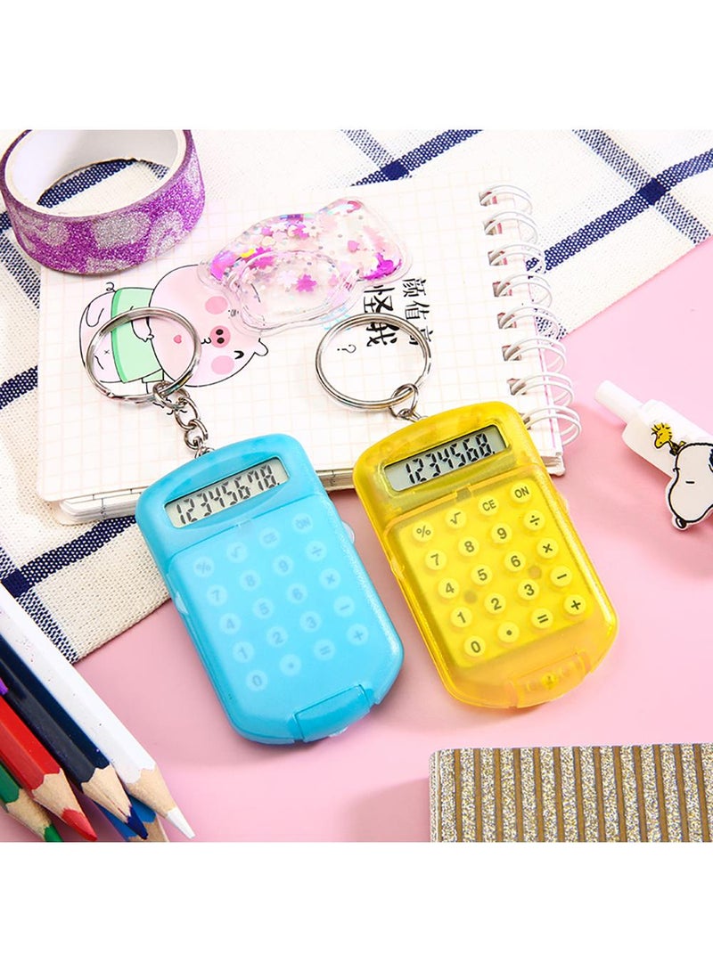 Sweet seven مجموعة حاسبات جيب صغيرة بحجم ميني - 6 قطع ملونة من الآلات الحاسبة الإلكترونية للأطفال - تصميم لطيف وقابل للحمل - مثالي للطلاب، المنزل، المدرسة، والمكتب - Image 3