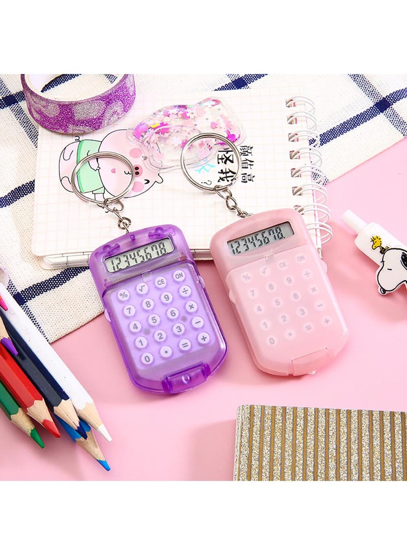 Sweet seven مجموعة حاسبات جيب صغيرة بحجم ميني - 6 قطع ملونة من الآلات الحاسبة الإلكترونية للأطفال - تصميم لطيف وقابل للحمل - مثالي للطلاب، المنزل، المدرسة، والمكتب - Image 2