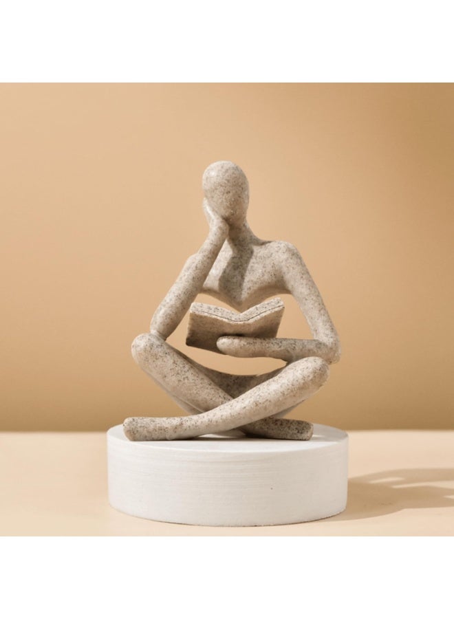 Bookends, Creative Abstract Thinker Bookend for Home Aesthetic, Study and Wine Cabinet – Stylish Shelf Decor Accent and Thoughtful Gift for Living Room Bar or Coffee Shop - Image 1