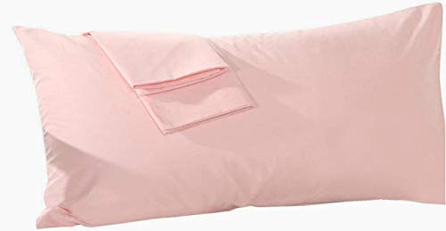 Travel Pillowcase 12x16 500 Thread Count Egyptian Cotton Set of 2 Toddler Pillowcase Zipper Closer 100 Egyptian Cotton Toddler Travel 12x16 Zipper Baby Pink Solid
