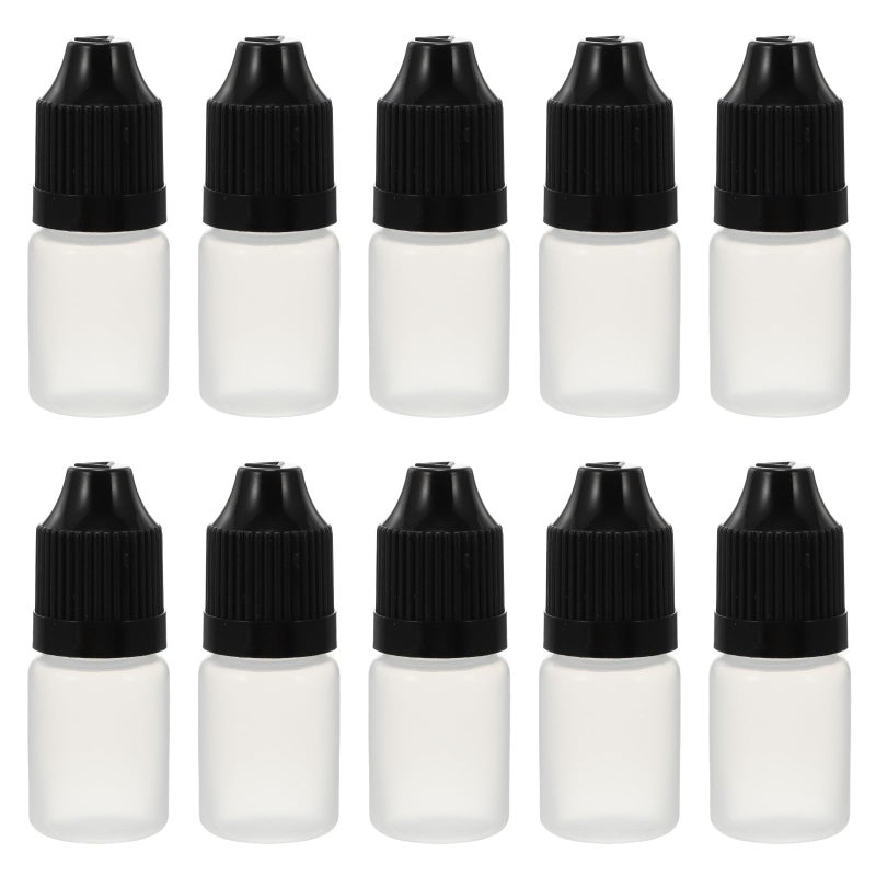 5ml Eye Dropper Bottles with Black Caps 20 Pack Plastic Squeezable Travel Refillable Containers - Image 2