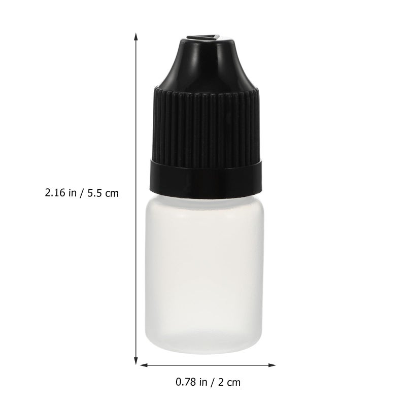5ml Eye Dropper Bottles with Black Caps 20 Pack Plastic Squeezable Travel Refillable Containers - Image 3